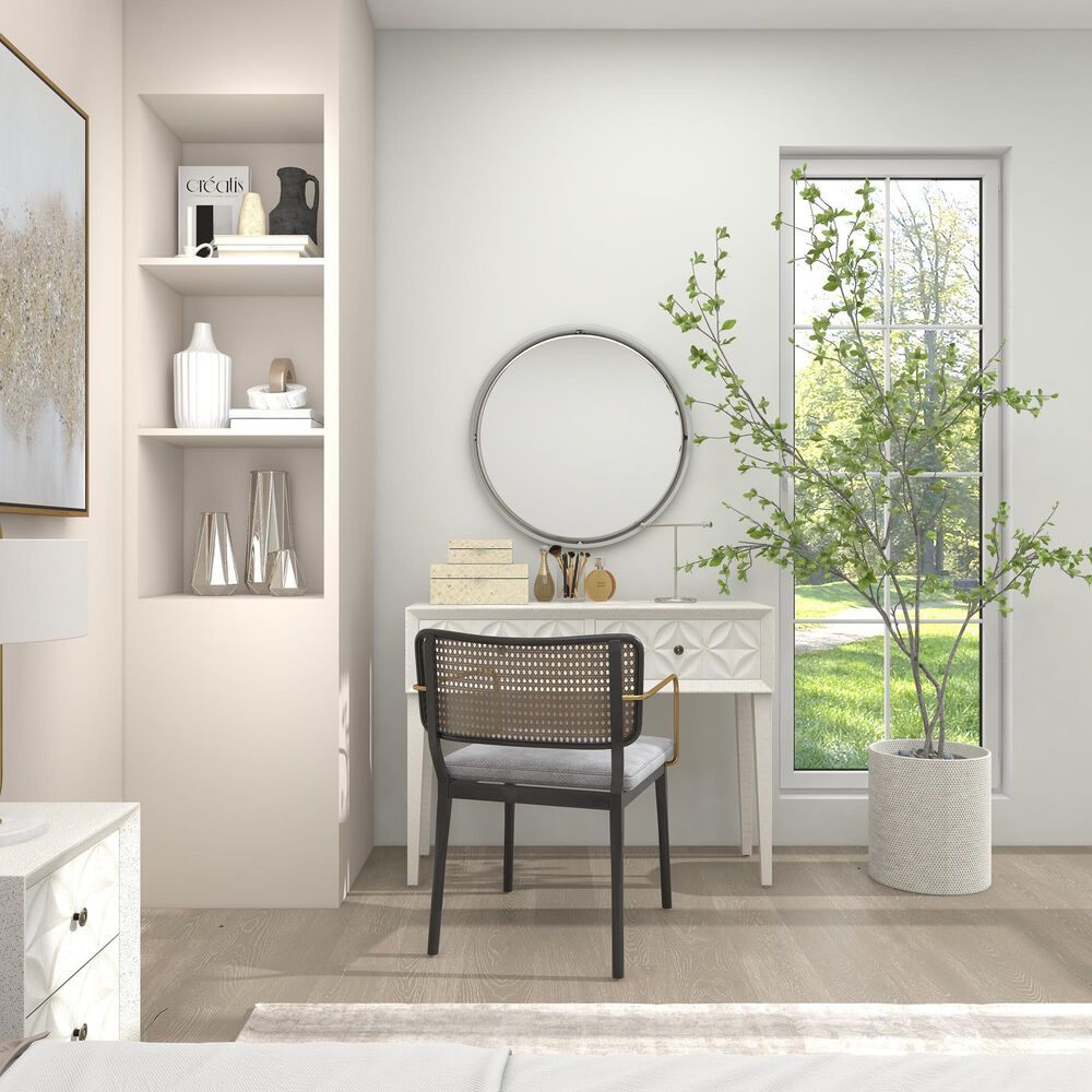 Maple and Jade 30&quot; Round Wall Mirror in Glossy Silver, , large