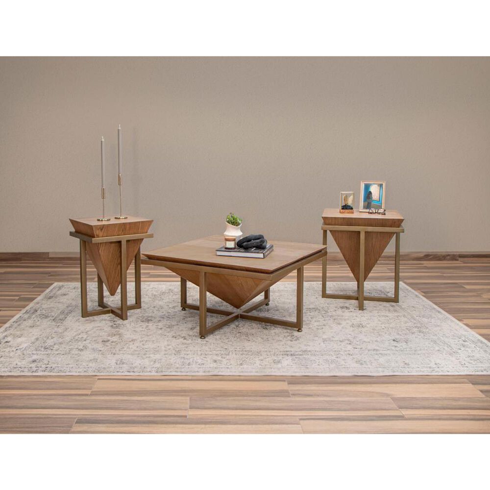 Fallridge Patagonia End Table in Reddish Brown and Gold, , large