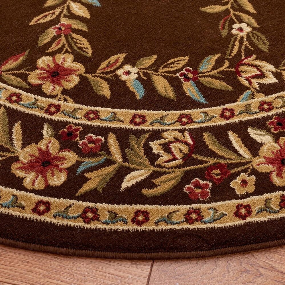 Safavieh Lyndhurst LNH557 5&#39;3&quot; Round Brown Area Rug, , large