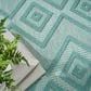 Nourison Versatile 9" x 12" Aqua and Teal Indoor/Outdoor Area Rug, , large
