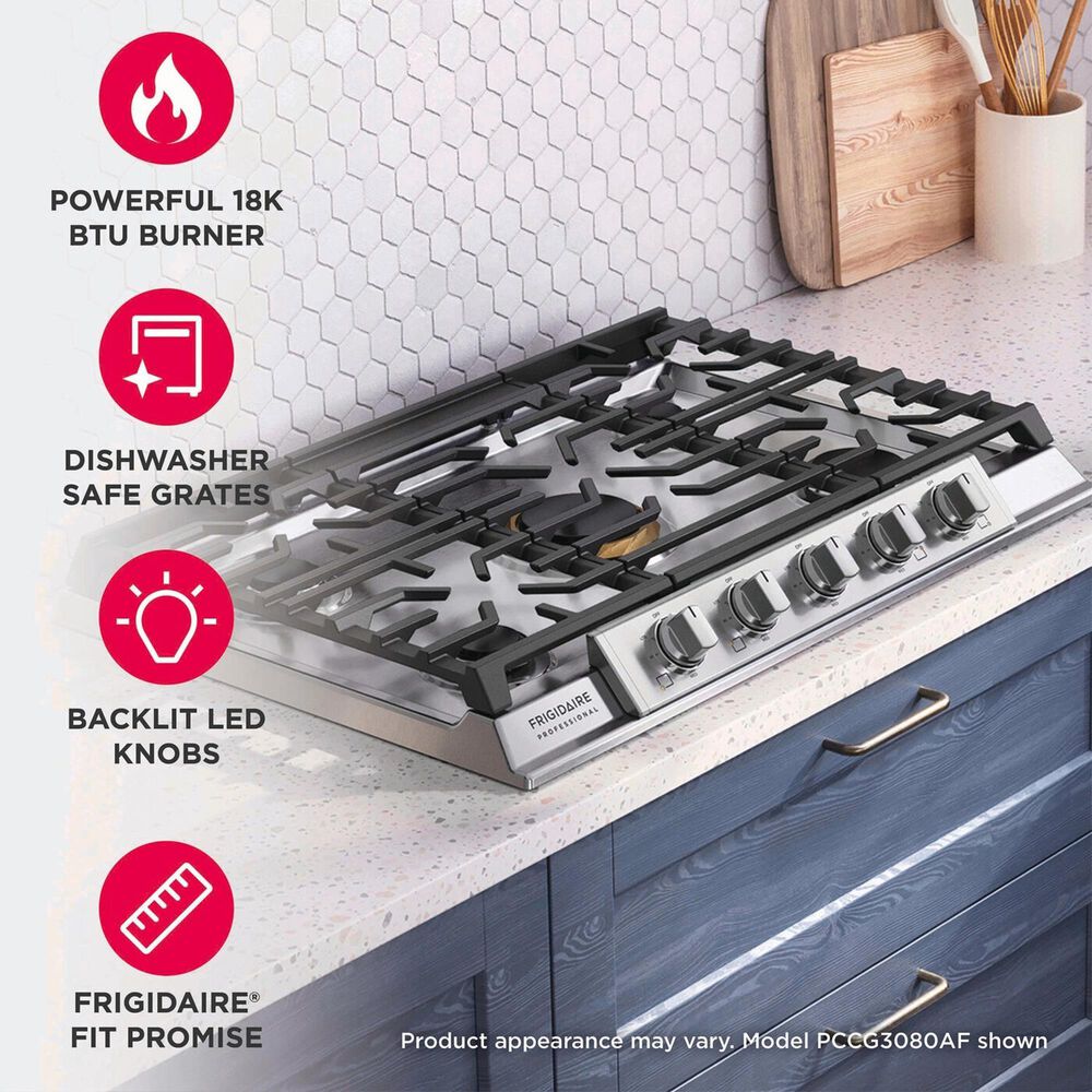 Frigidaire Professional Professional 2-Piece Kitchen Package with 30" Double Wall Oven and 30" Gas Cooktop in Stainless Steel, , large