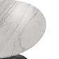 Leisuremod LeisureMod Verve Collection 27 Round Dining Table, Black Base with Sintered Stone White Top, , large