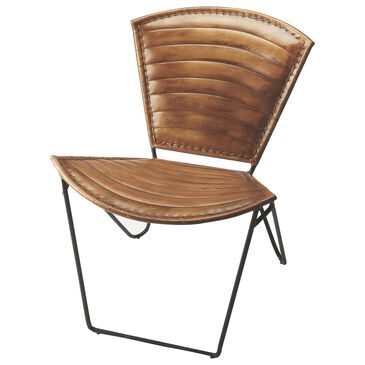 Butler Cosmopolitan Felix Leather Accent Chair In Brown, , large