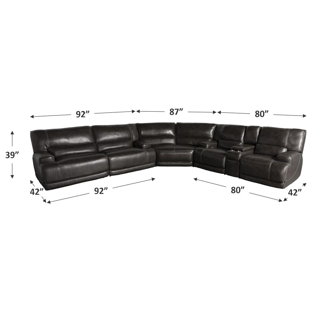 Sienna Designs 3-Piece Power Reclining Curved Sectional in Stampede Charcoal, , large