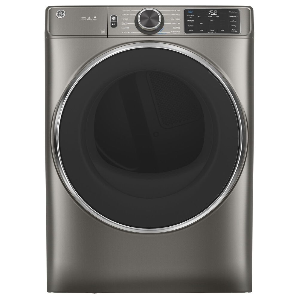 GE Appliances 7.8 Cu. Ft. Electric Dryer with Steam Cycle in Satin Nickel, , large
