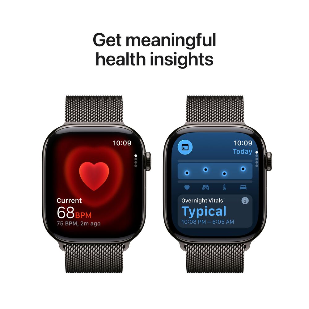 Apple Watch Series 11 &#40;GPS+Cellular&#41; 46mm Titanium Case with Slate Milanese Loop - M/L - Slate - &#40;2025&#41;, , large
