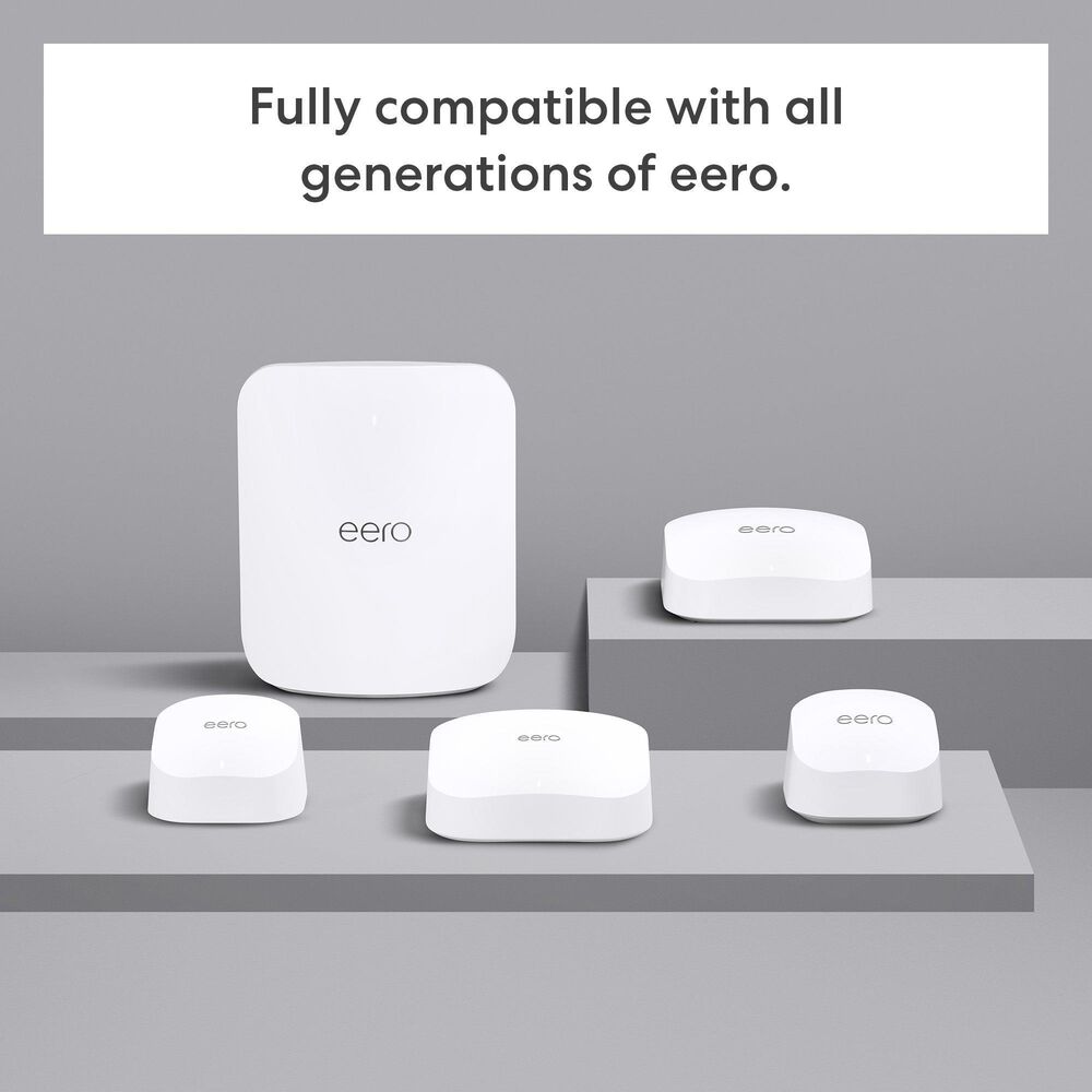 eero Pro 6E Mesh Wi-Fi 6E Router with 7 Mesh Wi-Fi 7 System in White, , large