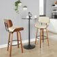 LumiSource Lombardi 30" Swivel Barstool with Cream Faux Leather Upholstery in Walnut and Black (Set of 2), , large