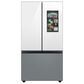 Samsung Bespoke Bespoke 24 Cu. Ft. French Door Refrigerator with Beverage Center - White Glass Top Panels and Grey Glass Bottom Door Panel Included, , large