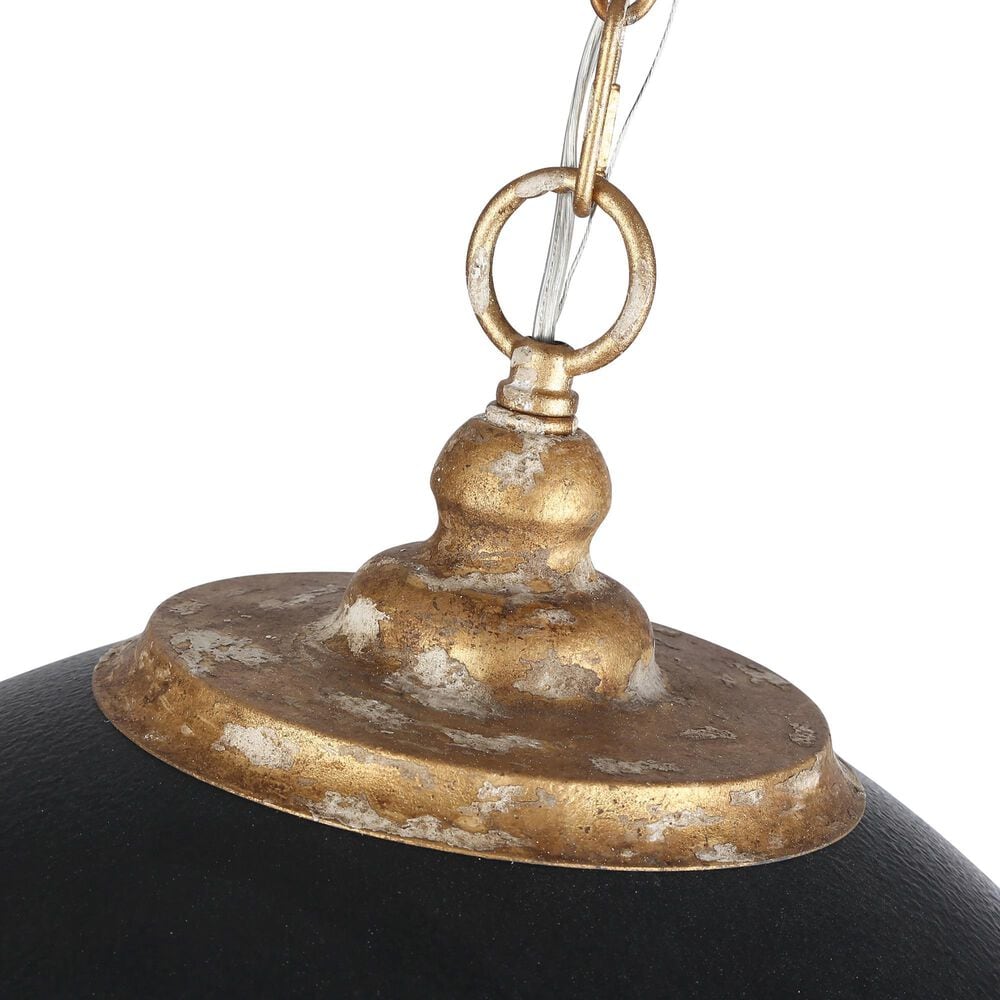Golden Lighting Alison 5-Light Pendant with Weathered Black Shade in Vintage Gold, , large