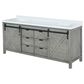 Lexora Home Marsyas 84" Double Bathroom Vanity in Ash Grey with White Quartz Top and Rectangular Sinks, , large