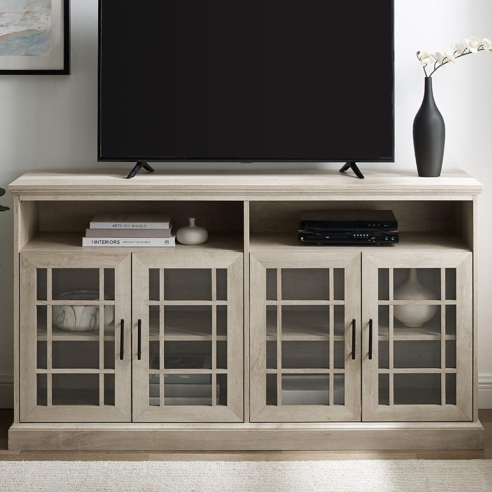 Walker Edison 58&quot; TV Stand NF584DHDHBWO  in White Oak, , large