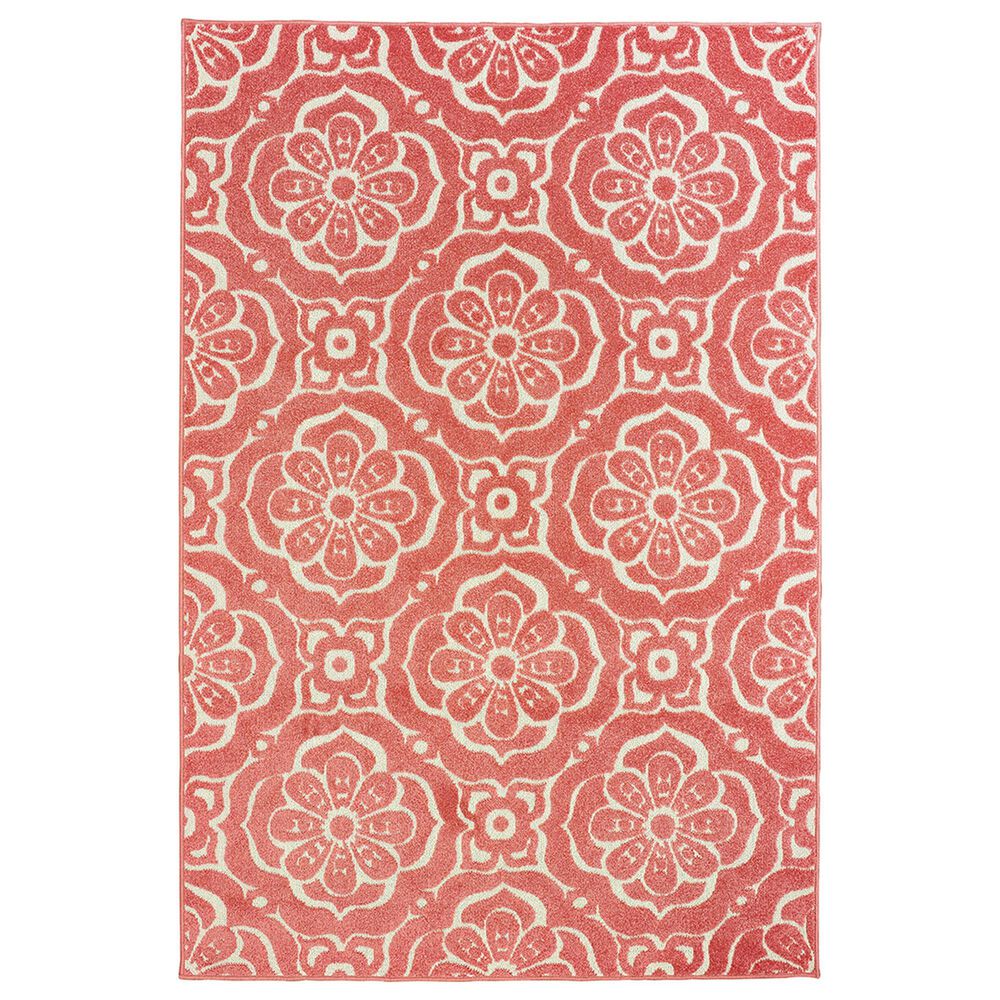 Oriental Weavers Barbados 539O4 9"10" x 10"10" Pink and Ivory Area Rug, , large
