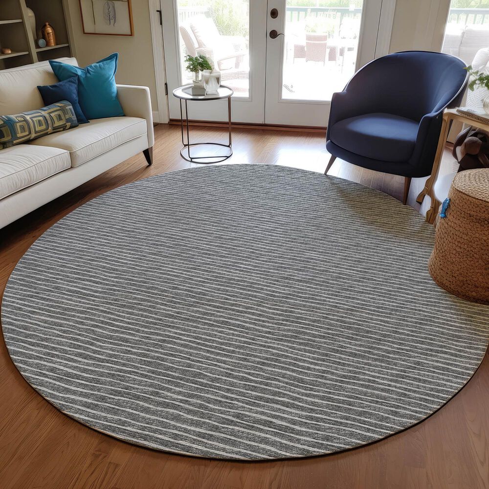 Dalyn Rug Company Laidley 8&#39; Round Grey Indoor/Outdoor Area Rug, , large