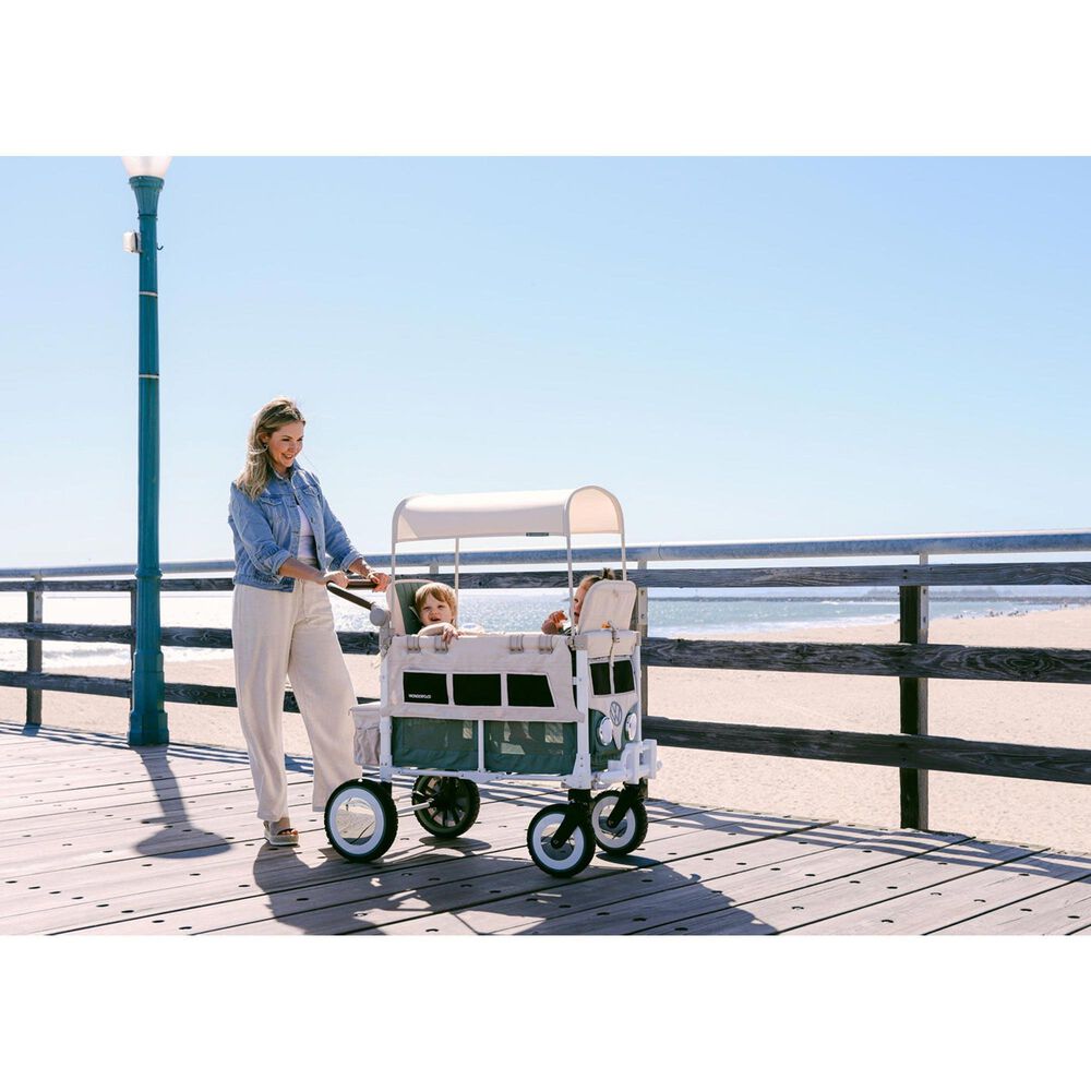 Wonderfold Volkswagen 2-Seater Stroller Wagon in Sage Green, , large