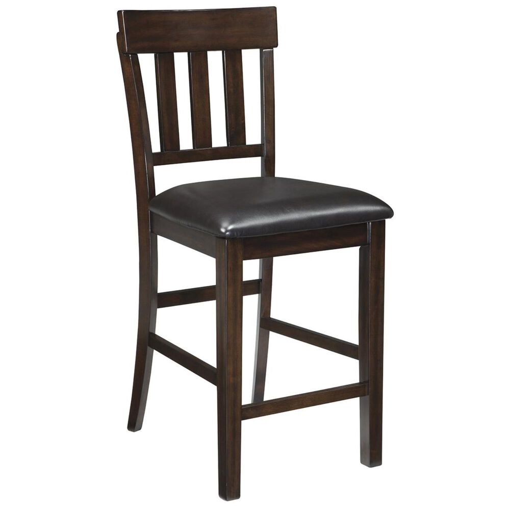 Signature Design by Ashley Haddigan Upholstered Counter Stool in Dark Brown Nebraska Furniture