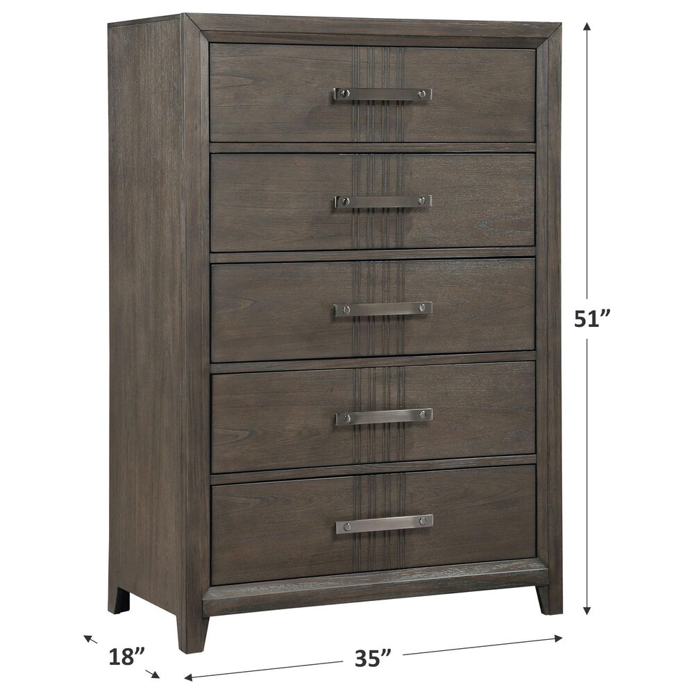 New Heritage Design Landon 5-Drawer Chest in Walnut, , large