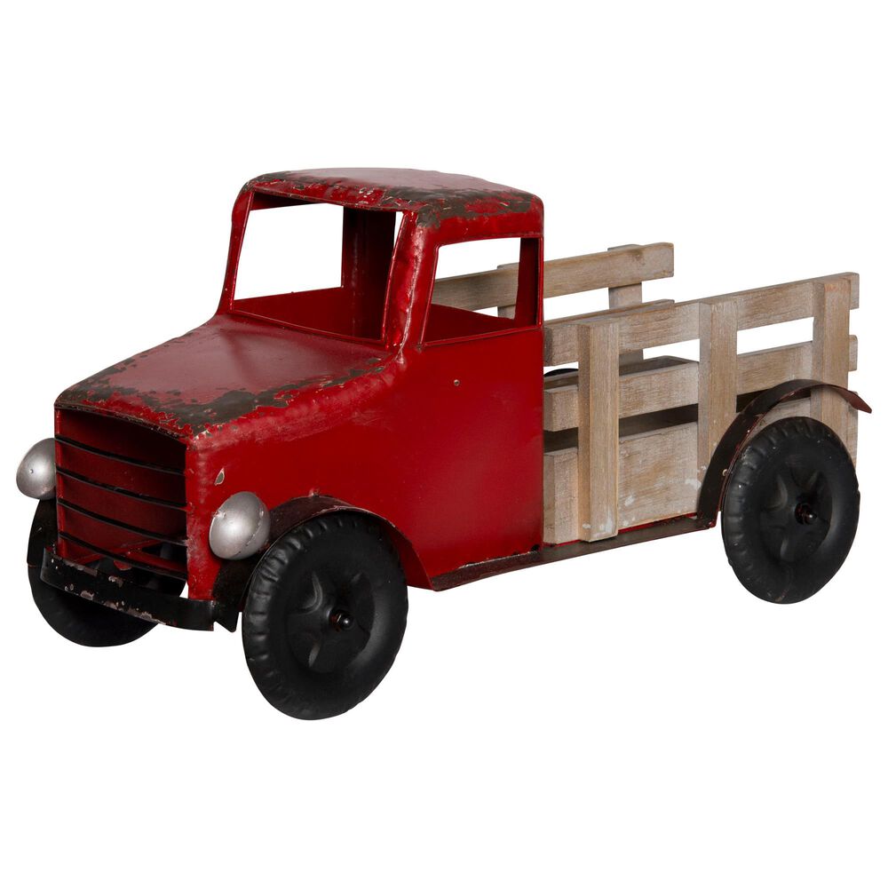 VIP Home and Garden Metal and Wood Truck in Red, , large