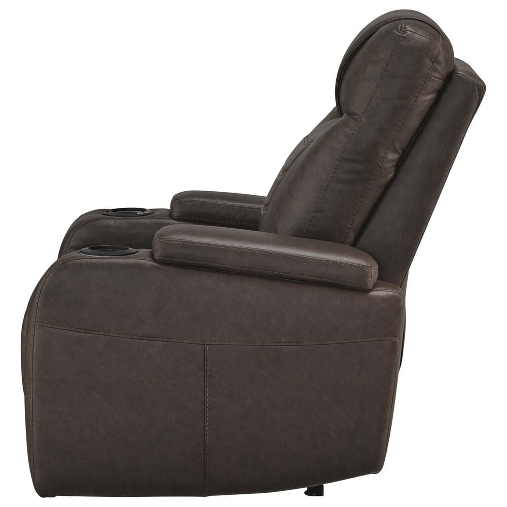 Ashley Schooner Rocks Power Recliner with Adjustable Headrest in Umber, , large
