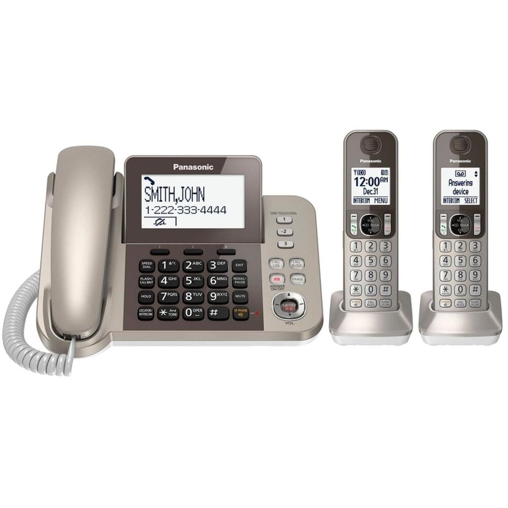 Panasonic Corded/Cordless Phone and Answering Machine - 2 Cordless Handsets, , large