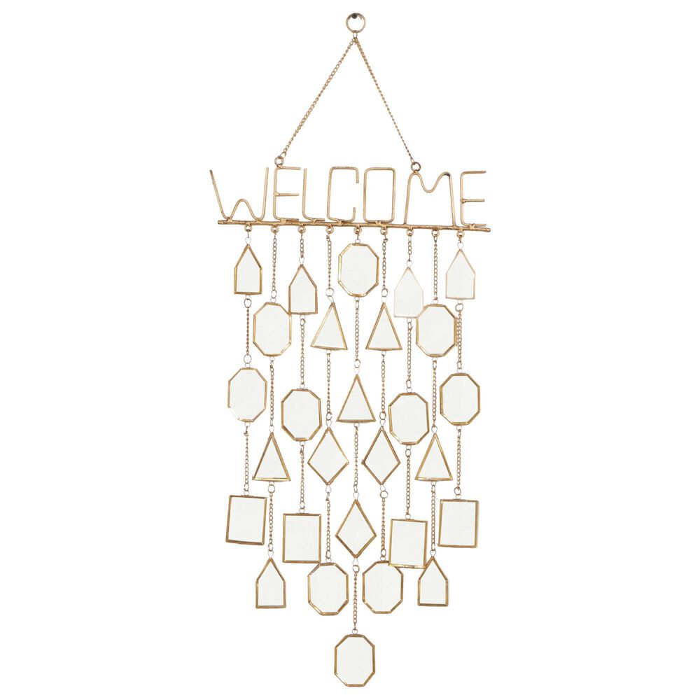 Maple and Jade Eclectic Windchime in Matte Gold, , large