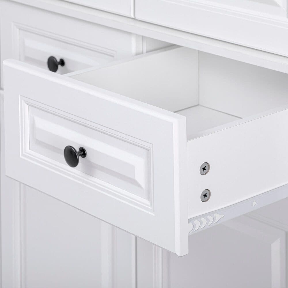HOMLUX HOMLUX 71" Tall Kitchen Pantry Cabinet with 3 Pull Out Cabinet Organizers, Farmhouse Embossed Texture Storage Cabinet with 6 Door Shelves, 2 Drawers, Freestanding Cupboard for Kitchen, Dining Room White, , large