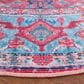 Safavieh Serapi 6"7" Round Light Blue and Red Area Rug, , large