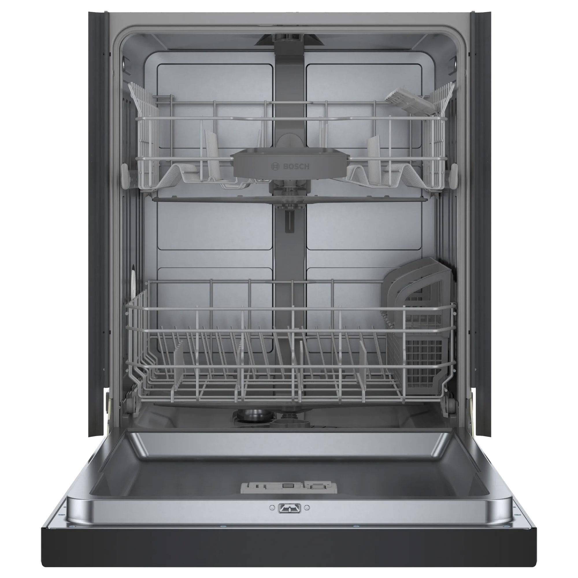 Bosch 100 Series 24 Built In Recessed Handle Dishwasher with Digital Control in Black NFM