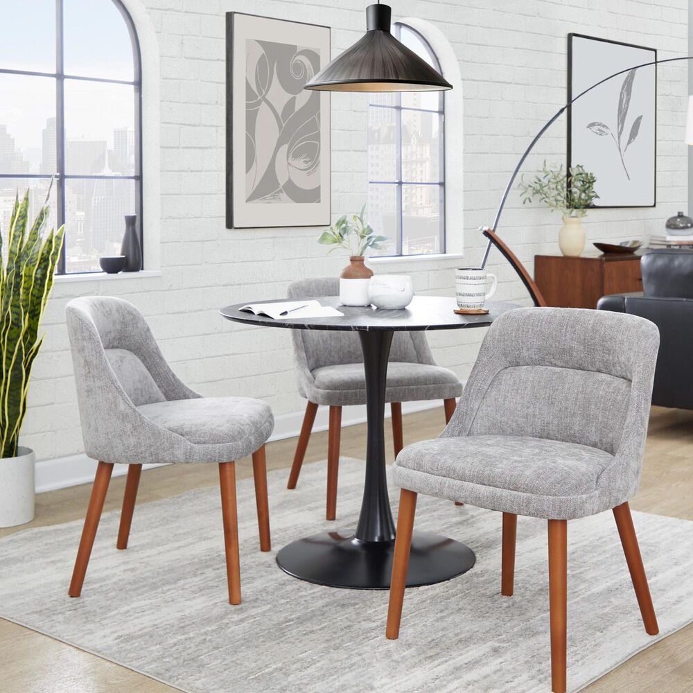 Lumisource Rina Side Chair with Grey Cushion in Walnut (Set of 2), , large
