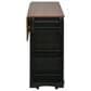 HOMLUX 54" Mobile Kitchen Island with Glass Door Storage in Walnut and Black, , large