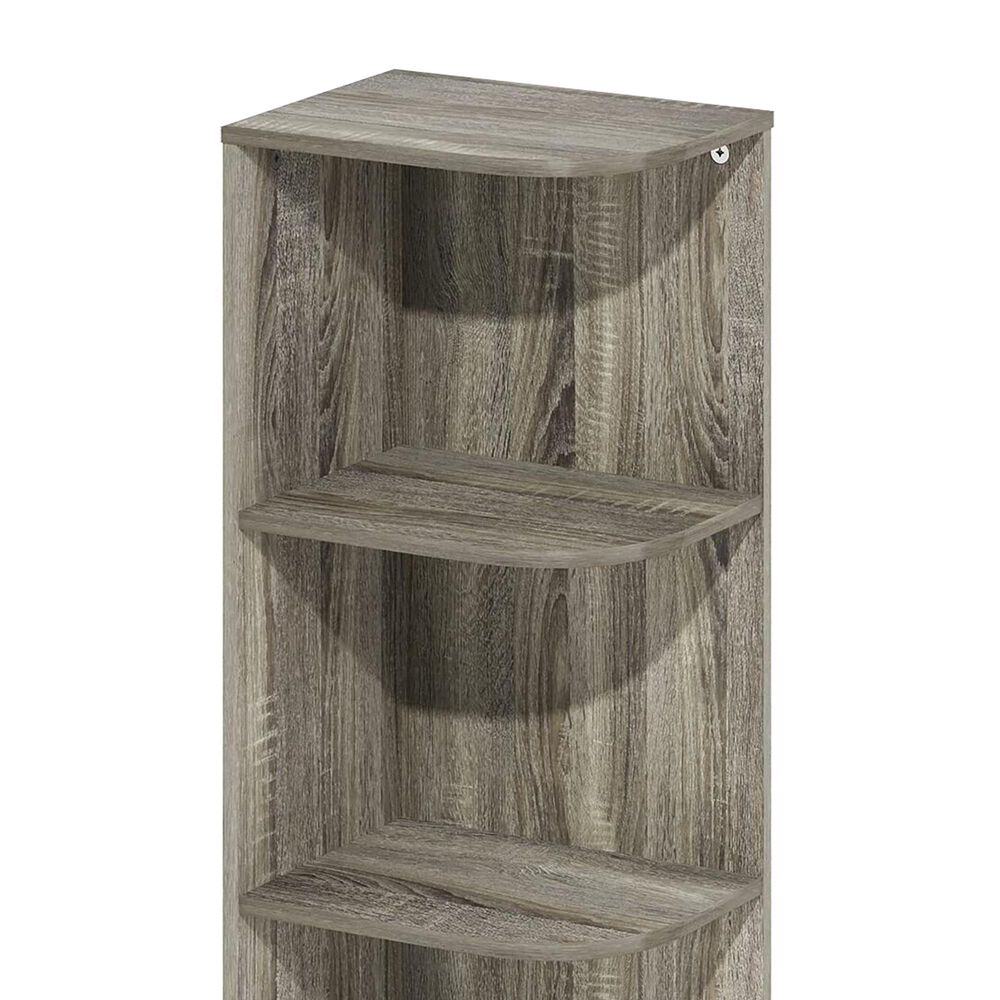 HOMLUX 4-Tier Corner Open Shelf Bookcase in French Oak, , large