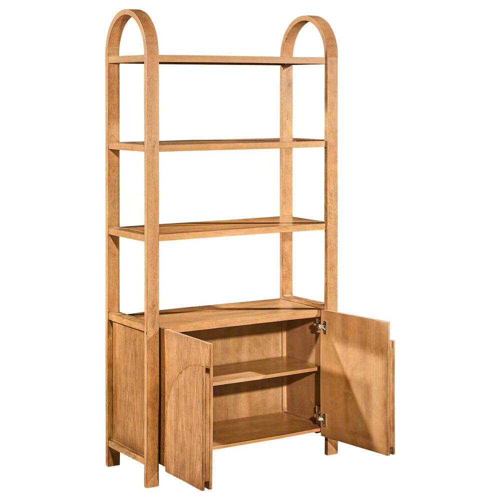 Slatehouse Arlo 4-Shelf Bookcase in Stained Light Brown, , large