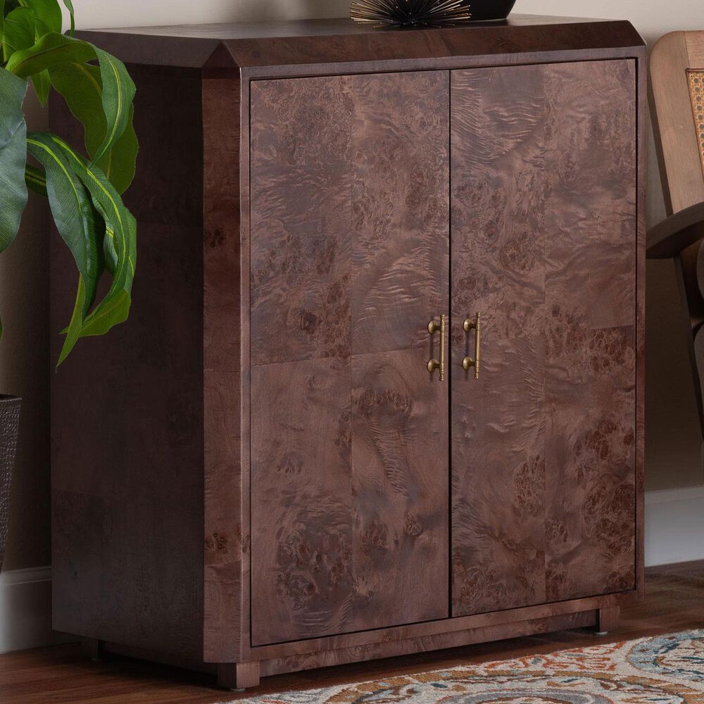 Baxton Studio Valora Storage Cabinet in Dark Walnut Brown, , large