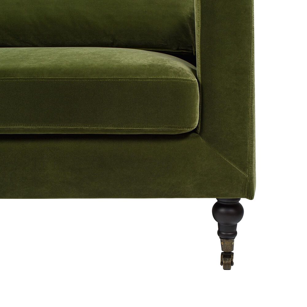 Jennifer Taylor Home Elliot Stationary Sofa in Olive Green Velvet, , large