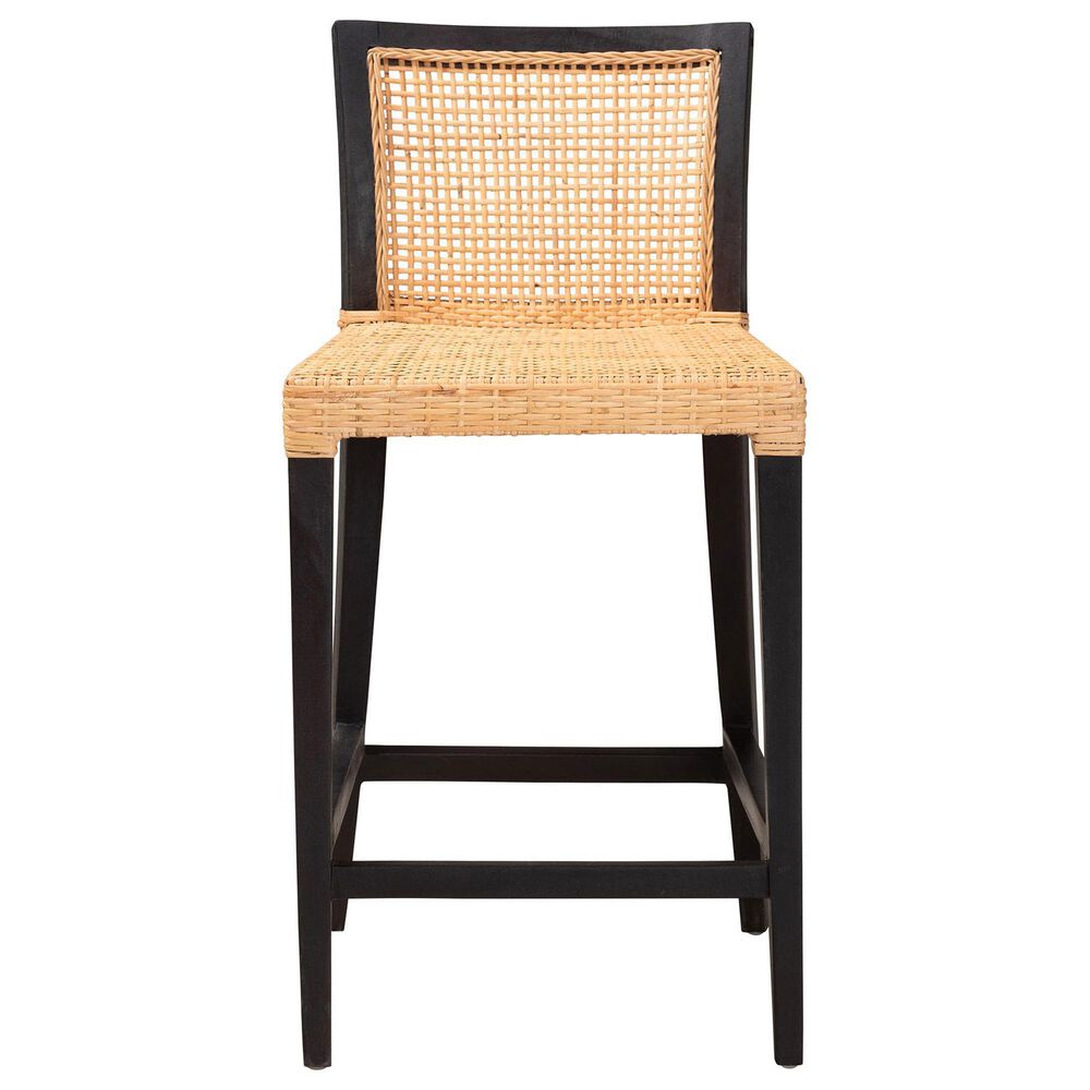 Baxton Studio Lingga Counter Stool in Dark Brown, , large
