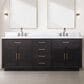 Lexora Home Abbey 80" Double Bathroom Vanity in Black Oak with 2 cm White Carrara Marble Top and Rectangular Sinks, , large