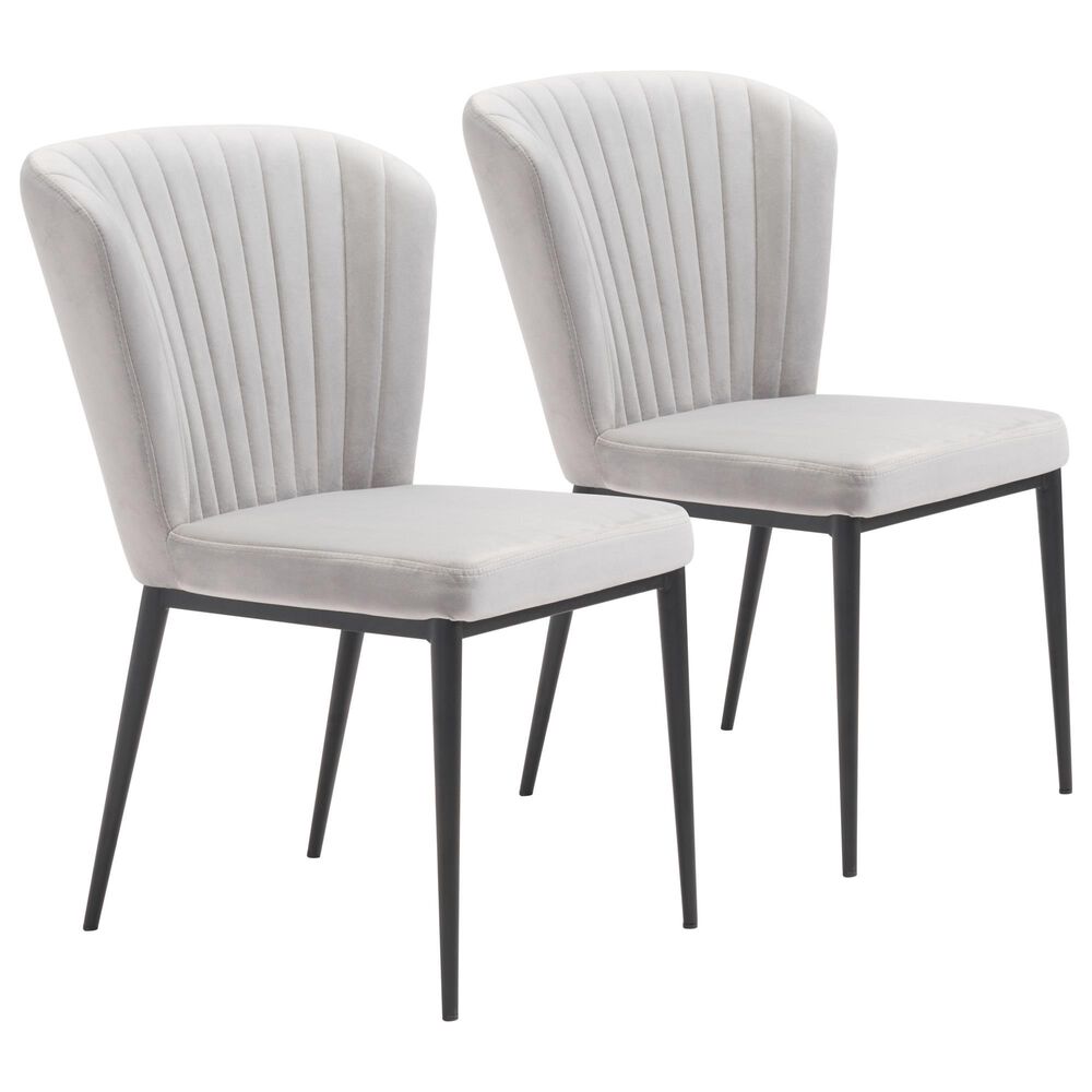 Zuo Modern Tolivere Dining Chair in Gray/Black (Set of 2), , large