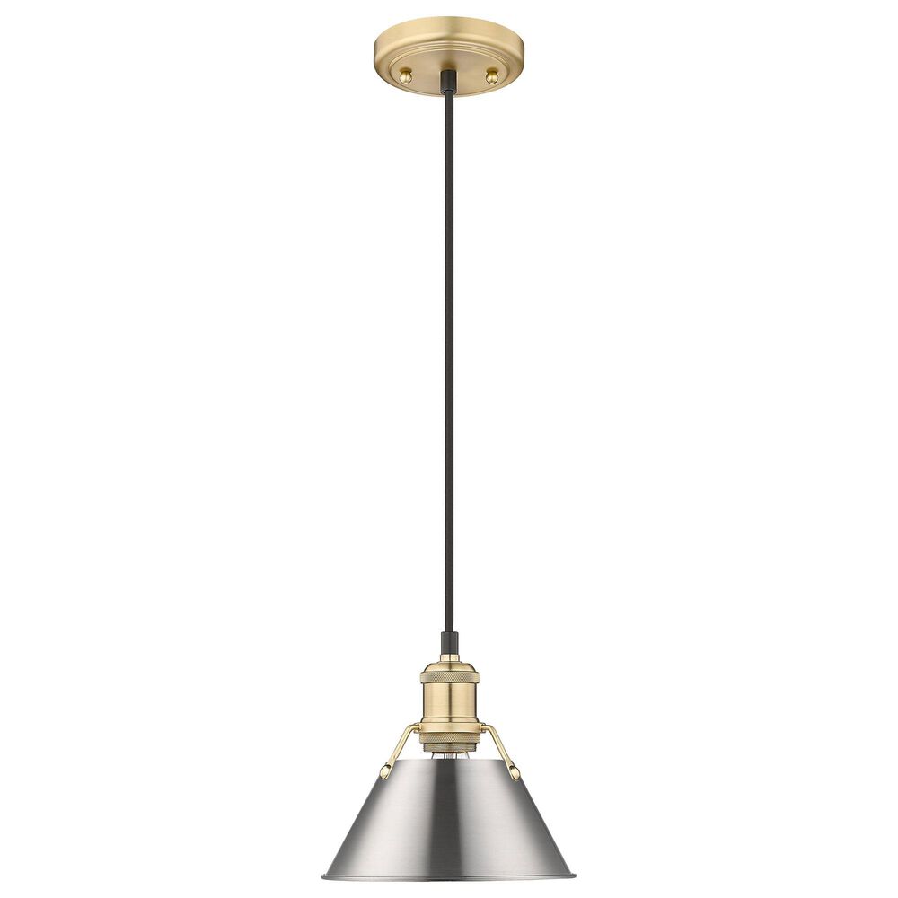 Golden Lighting Orwell 1-Light Small Pendant with Pewter Shade in Brushed Champagne Bronze, , large