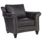 Bradington-Young Richardson Leather Arm Chair in Charcoal, , large