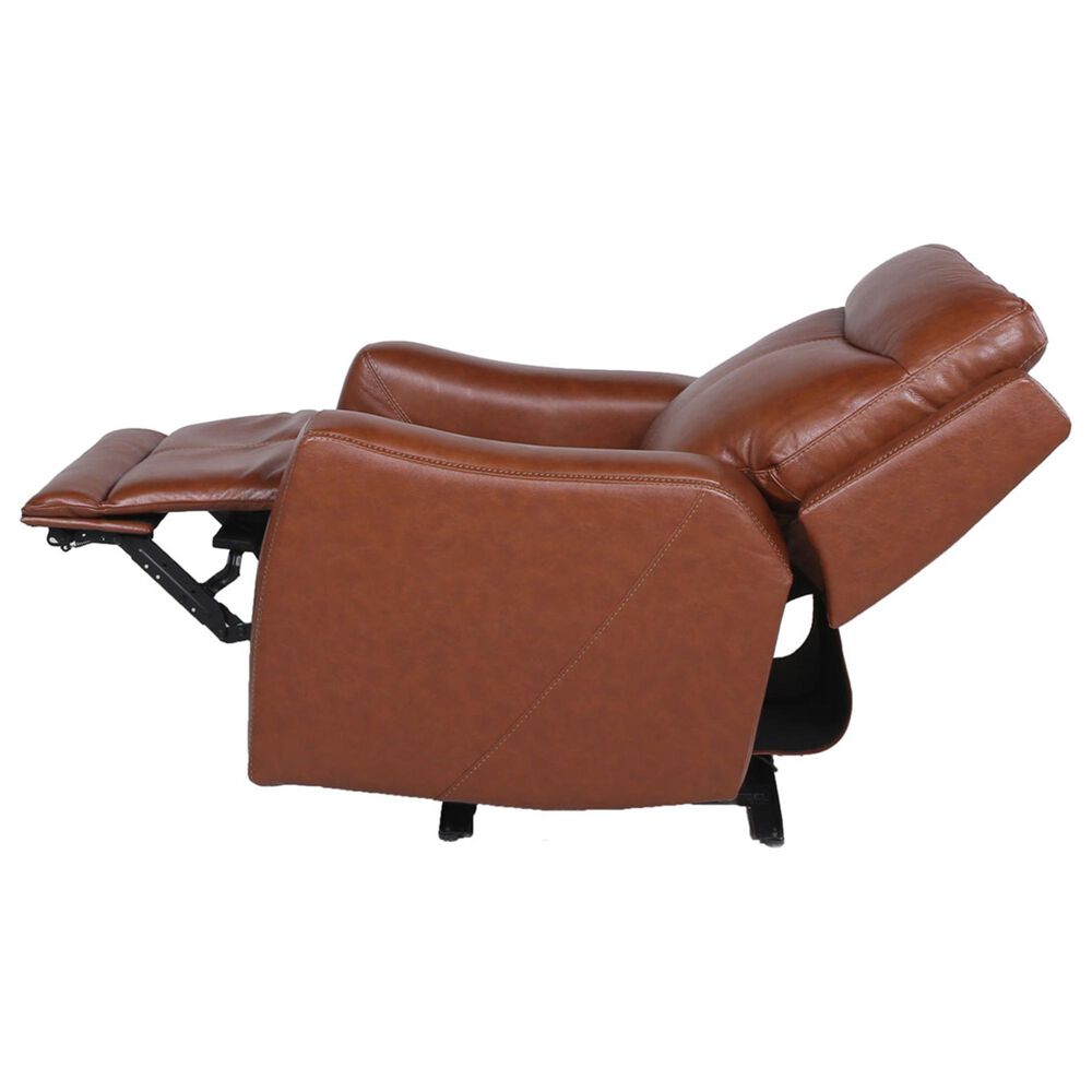 Crystal City Natalia Leather Power Recliner with Headrest in Coach, , large