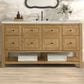 James Martin Vanities Breckenridge 60" Single Bathroom Vanity in Light Natural Oak with 3 cm Victorian Silver Quartz Top, Rectangular Sink and FreePower Wireless Charger, , large