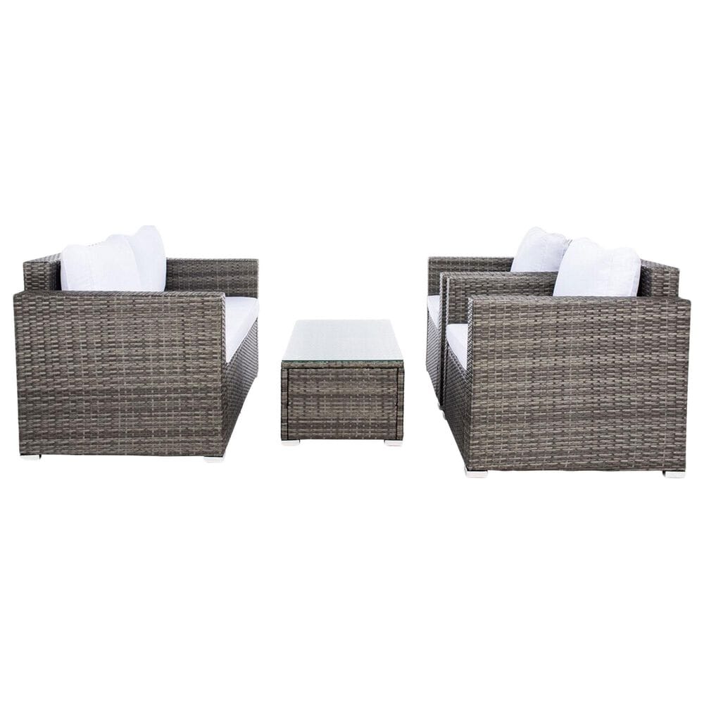 Safavieh Brielle 4-Piece Patio Living Set in Grey Brown, , large