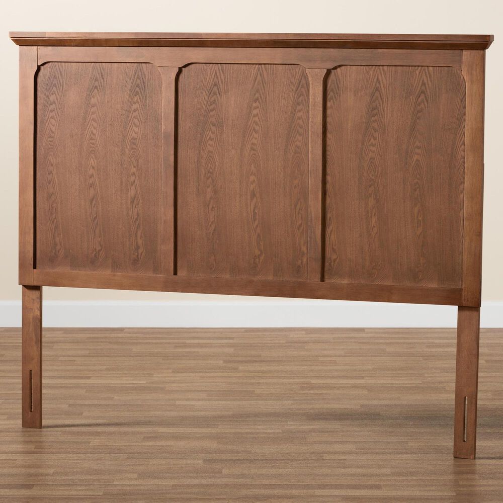 Baxton Studio Alarice Queen Panel Headboard in Ash Walnut, , large