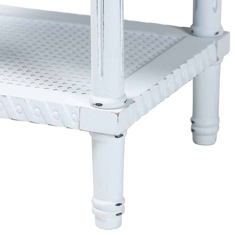 Baxton Studio Legrand 1-Drawer End Table in White and Natural Brown, , large