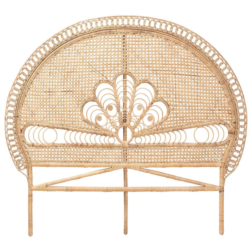 Baxton Studio Marlette Queen Standalone Headboard in Natural Brown, , large
