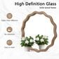 Hearth and Haven 23.62" Round Wall Mirror with Wavy Wood Framed in Antique Natural, , large