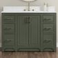 37B Lucerne 48" Single Bathroom Vanity in Deep Olive Green with Marble Top and Backsplash, , large