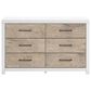 Ashley Charbitt 6-Drawer Dresser in Matte White and Replicated Oak Grain, , large
