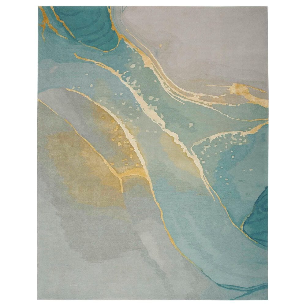Nourison Prismatic 2" x 3" Grey and Seafoam Area Rug, , large