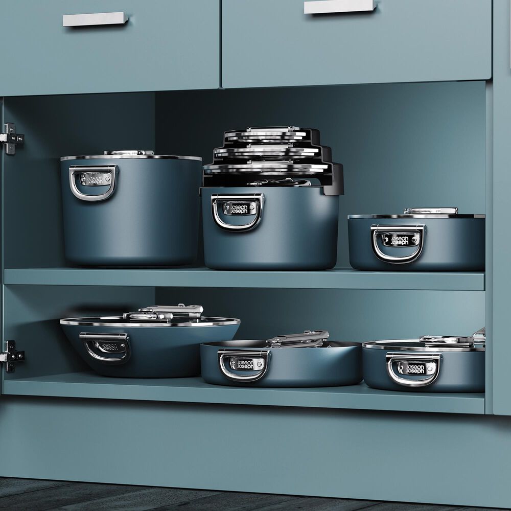 Joseph Joseph Space Stack 6-piece Non-stick Ceramic Saucepan Set with Stacking Lid Storage, , large